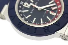 BVLGARI ブルガリ 腕時計 2024年正規品 アルミニウムGMT BB40ATGMT ブルー文字盤 アルミニウム/ラバー/チタニウム 自動巻き【472】SJ