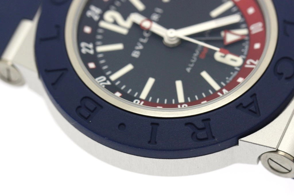 BVLGARI ブルガリ 腕時計 2024年正規品 アルミニウムGMT BB40ATGMT ブルー文字盤 アルミニウム/ラバー/チタニウム 自動巻き【472】SJ
