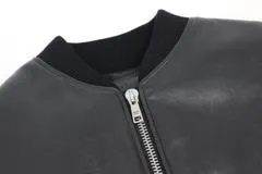 PRADA　プラダ　衣類　ボンバージャケット　メンズ48　ブラック　ラムレザー　2147100448474　【200】