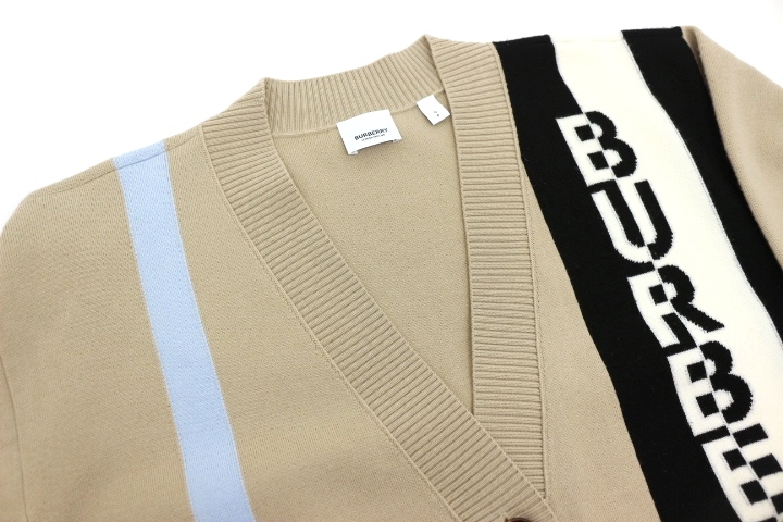 BURBERRY バーバリー 衣類 カーディガン メンズS ベージュ ロゴ