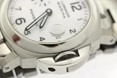 PANERAI パネライ 腕時計 2006年並行品 ルミノール マリーナ PAM00051 ステンレス ホワイト文字盤 自動巻き【472】SJ