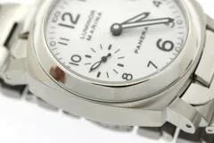PANERAI パネライ 腕時計 2006年並行品 ルミノール マリーナ PAM00051 ステンレス ホワイト文字盤 自動巻き【472】SJ