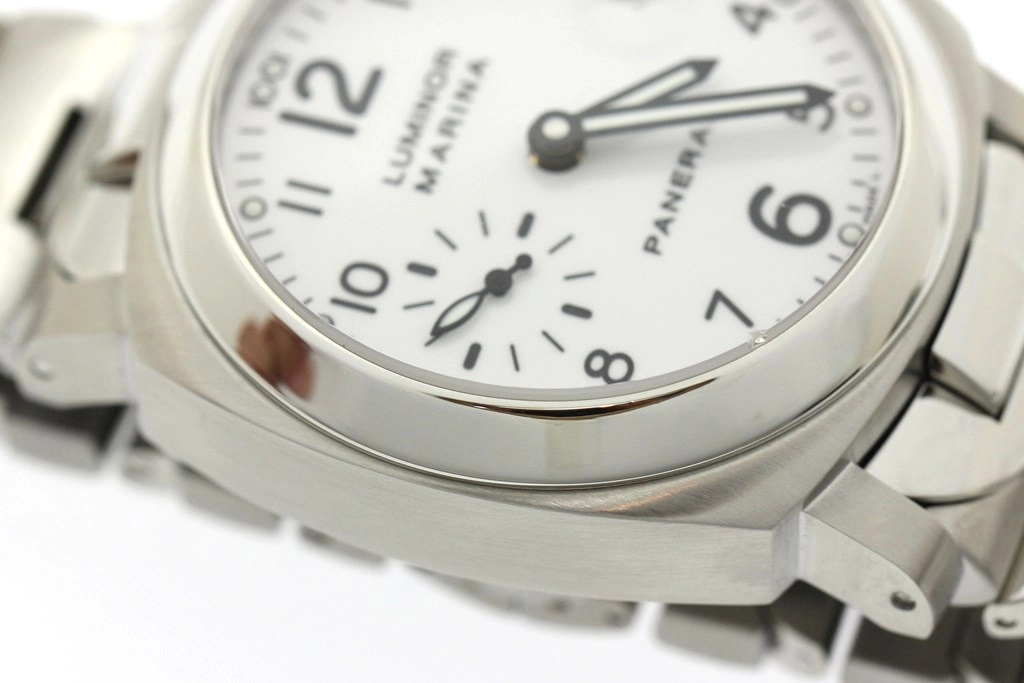 PANERAI パネライ 腕時計 2006年並行品 ルミノール マリーナ PAM00051 ステンレス ホワイト文字盤 自動巻き【472】SJ