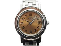 HERMES エルメス レディース腕時計 クリッパー CL4.210 ピンク文字盤 SS クォーツ 観音バックル【472】YY