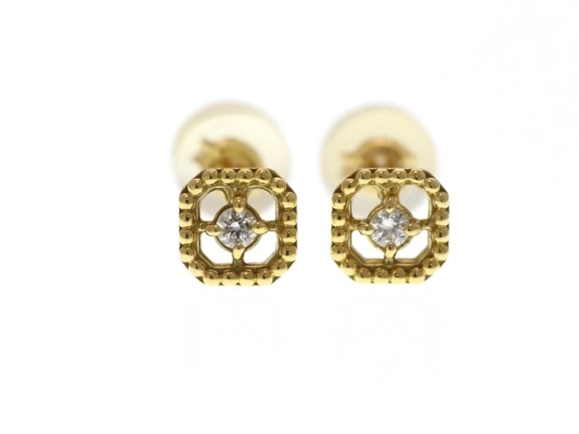VENDOME AOYAMA earrings in 18K yellow gold with diamonds, 1.0g