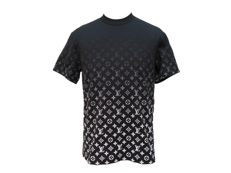 LOUIS VUITTON　ルイヴィトン　モノグラムグラディエントTシャツ　メンズS　ブラック/ホワイト　コットン　RM202 NPG HJY77W　 2143200540339　【432】