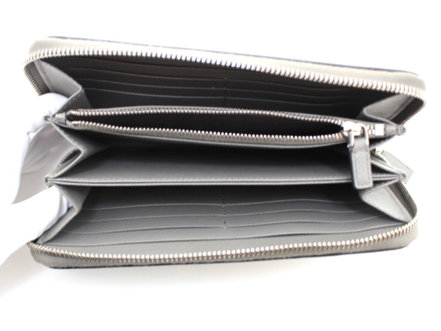 PRADA プラダ 財布 ジップアラウンド長財布 グレー サフィアーノ PRADA プラダ 財布 ジップアラウンド長財布 グレー サフィアーノ