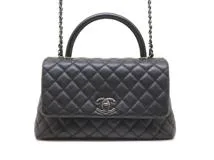 CHANEL シャネル トップハンドル29 ブラック SV キャビアスキン ヴィンテージ加工 2120000328107【200】