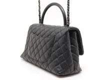 CHANEL シャネル トップハンドル29 ブラック SV キャビアスキン ヴィンテージ加工 2120000328107【200】