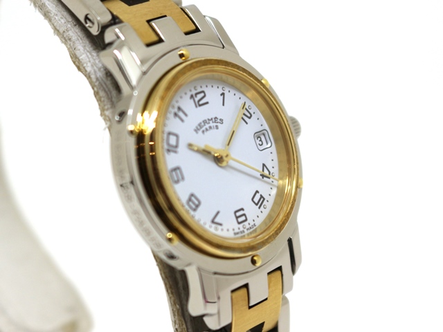 HERMES エルメス 時計 クリッパーコンビ CL4.220 電池 クオーツ