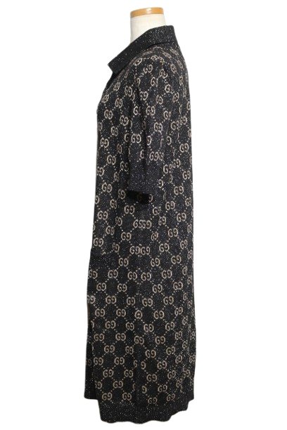 GUCCI グッチ 衣類 ラメ GGジャカード ポロワンピース
