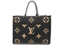 LOUIS VUITTON ルイヴィトン ハンドバッグ ワンショルダーバッグ オンザゴー MM バイカラー モノグラム･アンプラント ブラック ベージュ M45495【473】