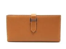 HERMES　エルメス　長財布　ベアンスフレ　ヴォーエプソン　ゴールド　SV　シルバー金具　2147100515947　【200】