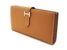 HERMES　エルメス　長財布　ベアンスフレ　ヴォーエプソン　ゴールド　SV　シルバー金具　2147100515947　【200】