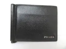 PRADA プラダ カードケース 2MN077 マネークリッフ 二つ折財布 ブラック カーフ 【434】 の購入なら「質」の大黒屋（公式）