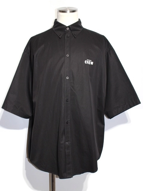 BALENCIAGA バレンシアガ 23AW S/S Large Fit Shirt バックBBプリントオーバーサイズ半袖シャツ 751921 TNM60 ブラック