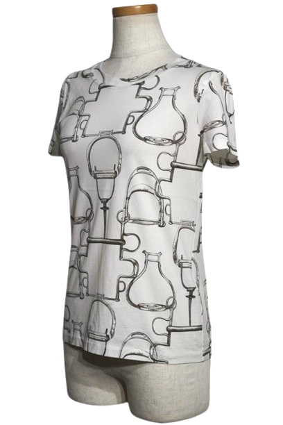 HERMES エルメス 衣類 Projets CarresTシャツ レディース36 ホワイト コットン (2148103863622) 【200】