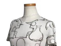 HERMES エルメス 衣類 Projets CarresTシャツ レディース36 ホワイト コットン (2148103863622) 【200】