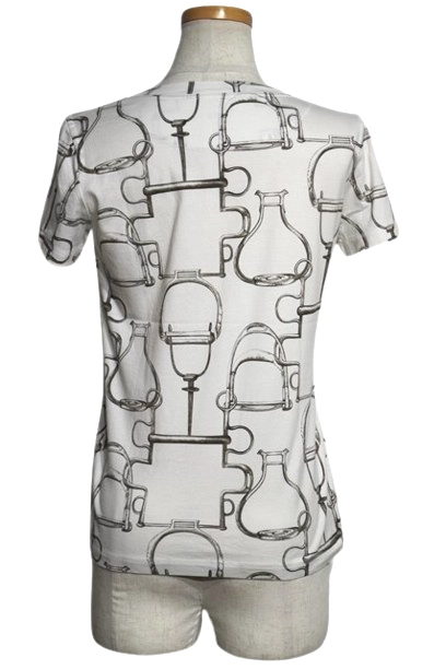 HERMES エルメス 衣類 Projets CarresTシャツ レディース36 ホワイト コットン (2148103863622) 【200】