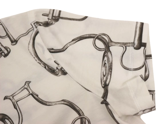 HERMES エルメス 衣類 Projets CarresTシャツ レディース36 ホワイト コットン (2148103863622) 【200】