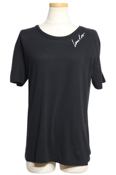 Saint Laurent サンローラン Tシャツ 黒 ロゴ レディース SA5102EW00132_6_l.jpg
