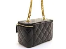 CHANEL　シャネル　バッグ　マトラッセバニティチェーンショルダー ブラック　GP ラムスキン　2144000230031　【200】