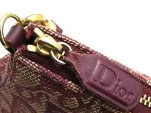 Dior トロッターサドルポーチ ボルドー キャンバス×カーフ【430】