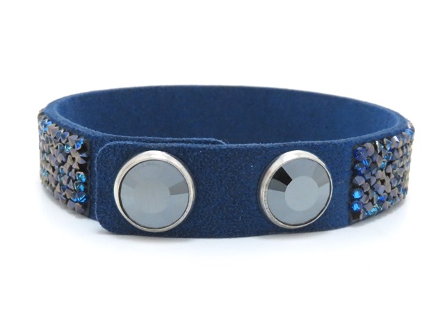 スワロフスキー スエード ラップブレスレット ブルー SWAROVSKI スワロフスキー アクセサリー ブレスレット スエード