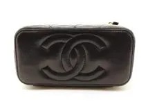 CHANEL　シャネル　バッグ　マトラッセバニティチェーンショルダー ブラック　GP ラムスキン　2144000230031　【200】