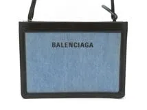 BALENCIAGA バレンシアガ ネイビーポシェット ブルー/ブラック デニム/レザー 339937【430】2148103631153