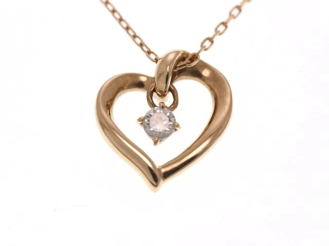 4℃ ヨンドシー ジュエリー ハートモチーフ ネックレス キュービック