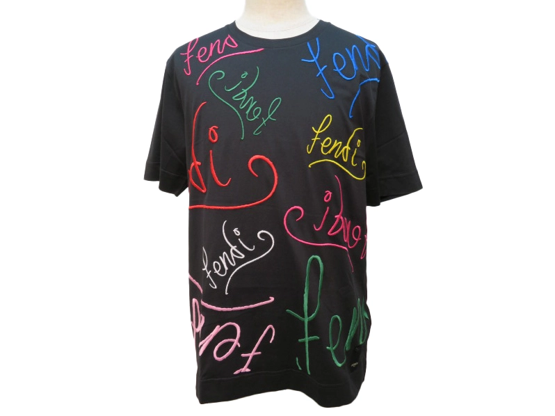 FENDI フェンディ ARTIST ALLOVER Tシャツ メンズS ブラック/マルチ 