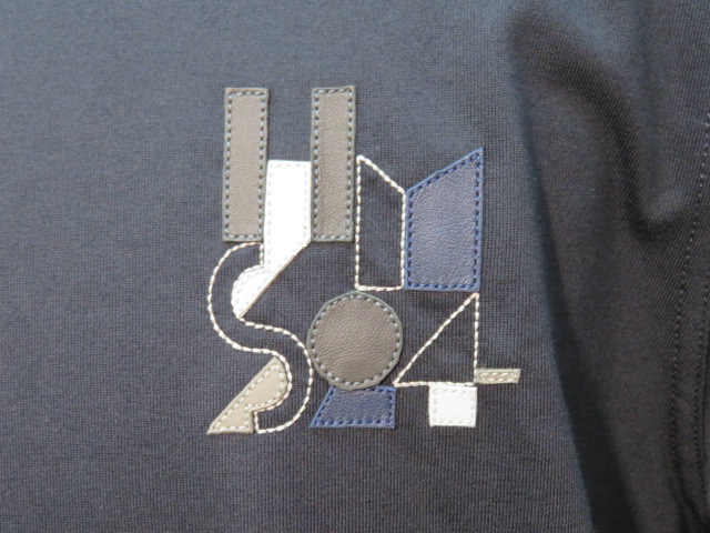 HERMES エルメス ミニレザーパッチTシャツ メンズL マリン