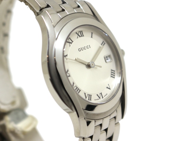 低価得価グッチGUCCI 7700M シルバー文字盤　新品電池良品　メンズ腕時計 時計