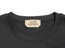 HERMES　エルメス　ミニレザーパッチTシャツ　メンズL　マリン　コットン　H457930HZ01LA　2143000687722　【432】