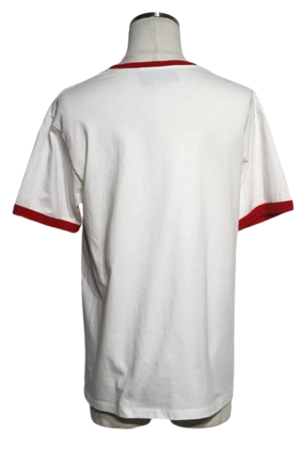 GUCCI グッチ 衣類 トレフォイルロゴ半袖Tシャツ メンズS ホワイト/ブルー/レッド コットン 702612 ( 2148103863615) 【200】