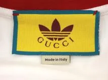 GUCCI グッチ 衣類 トレフォイルロゴ半袖Tシャツ メンズS ホワイト/ブルー/レッド コットン 702612 ( 2148103863615) 【200】