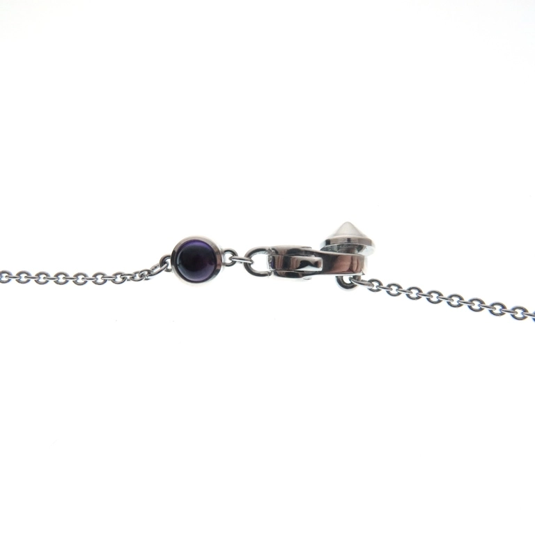 GUCCI　グッチ　ハートスタッズネックレス　シルバー　アメジスト　約6.6g　2148103885631　【205】