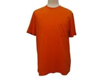 HERMES　エルメス　HロゴポケットTシャツ　メンズM　オレンジ　コットン　2143200539821　【432】