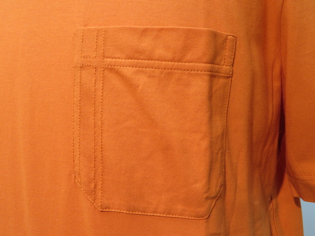 HERMES エルメス HロゴポケットTシャツ メンズM オレンジ