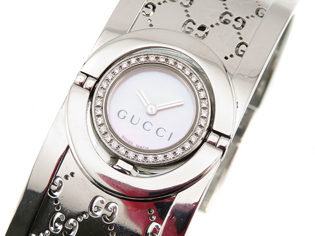 GUCCI グッチ トワール ワイドバングル ダイヤベゼル 112