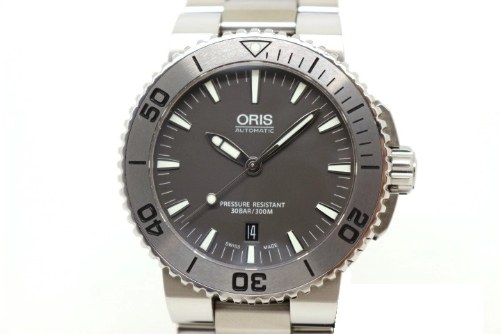 ORIS オリス アクイスデイト 7653 グレー文字盤 ステンレススチール