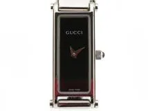 GUCCI　グッチ　1500L　ブラック文字盤　ステンレススチール　クオーツ　レディース　2141300425136【207】