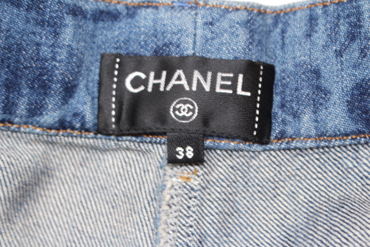 CHANEL シャネル 衣類 デニムパンツ ワイドパンツ レディース38 ブルー