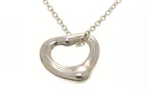 TIFFANY&CO ティファニー ジュエリー ネックレス オープン ハート ペンダント 925 シルバー 2.2g【473】