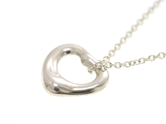 TIFFANY&CO ティファニー ジュエリー ネックレス オープン ハート ペンダント 925 シルバー 2.2g【473】