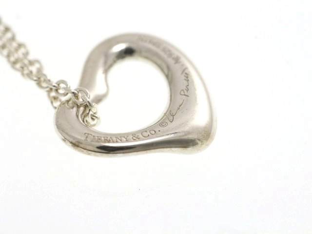 TIFFANY&CO ティファニー ジュエリー ネックレス オープン ハート ペンダント 925 シルバー 2.2g【473】