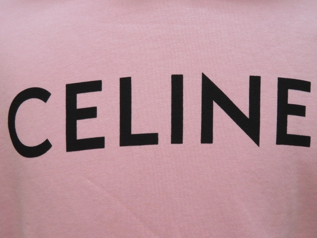 CELINE　セリーヌ　ロゴパーカー　メンズS　ピンク/ブラック　コットン　H526Y24J06　2143300206081　【432】