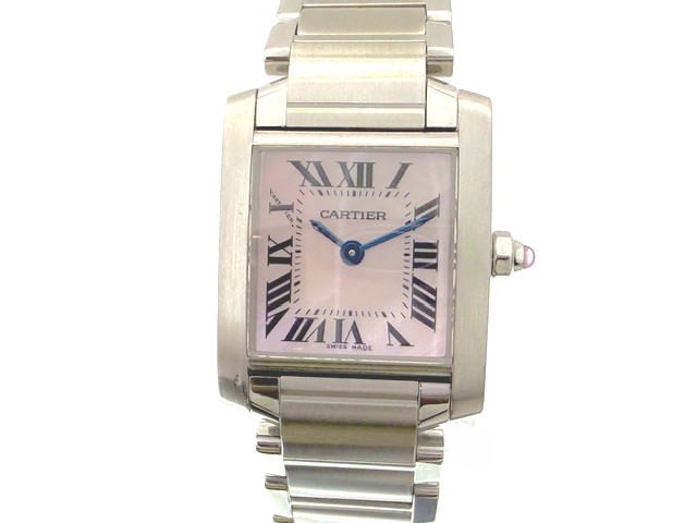 Cartier カルティエ 腕時計 タンクフランセーズ SM W51028Q3 SS ピンク