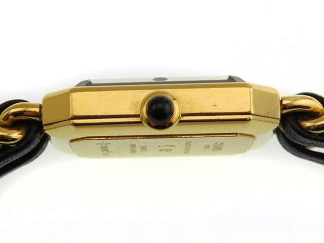 CHANEL　シャネル　レディース時計　プルミエールS　H0001　ブラック文字盤　ゴールドメッキ/レザー　クォーツ【430】2148103670817